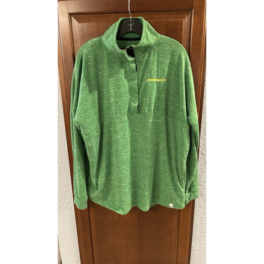 Oregon Ducks Green 1/4 Snap Embroidered NCAA Women's Sweatshirt XL by Colosseum